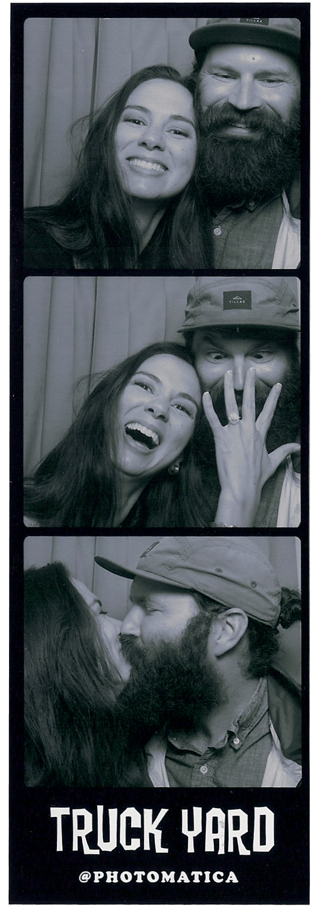 A photobooth strip of Laura and Matt at Truck Yard